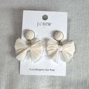 J.Crew Cream Bow Earrings NWT